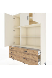 Hyperion Dolap 7 Raflı 5 Çekmeceli 3 Kapaklı 132x44x195 Aytaşı-Aytaşı/Çam