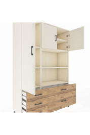 Hyperion Dolap 7 Raflı 5 Çekmeceli 3 Kapaklı 132x44x195 Aytaşı-Aytaşı/Çam