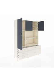 Hyperion Dolap 7 Raflı 5 Çekmeceli 3 Kapaklı 132x44x195 Aytaşı-Antrasit/Aytaşı