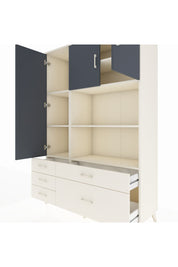 Hyperion Dolap 7 Raflı 5 Çekmeceli 3 Kapaklı 132x44x195 Aytaşı-Antrasit/Aytaşı