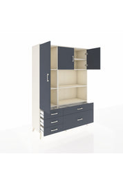 Hyperion Dolap 7 Raflı 5 Çekmeceli 3 Kapaklı 132x44x195 Aytaşı-Antrasit/Antrasit