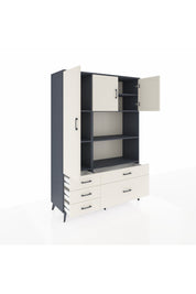 Hyperion Dolap 7 Raflı 5 Çekmeceli 3 Kapaklı 132x44x195 Antrasit-Aytaşı/Aytaşı