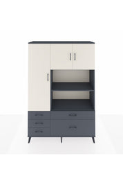 Hyperion Dolap 7 Raflı 5 Çekmeceli 3 Kapaklı 132x44x195 Antrasit-Aytaşı/Antrasit