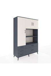 Hyperion Dolap 7 Raflı 5 Çekmeceli 3 Kapaklı 132x44x195 Antrasit-Aytaşı/Antrasit