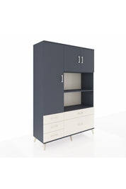 Hyperion Dolap 7 Raflı 5 Çekmeceli 3 Kapaklı 132x44x195 Antrasit-Antrasit/Aytaşı