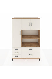 Hyperion Dolap 7 Raflı 5 Çekmeceli 3 Kapaklı 132x44x195 Çam-Aytaşı/Aytaşı