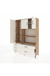 Hyperion Dolap 7 Raflı 5 Çekmeceli 3 Kapaklı 132x44x195 Çam-Aytaşı/Aytaşı