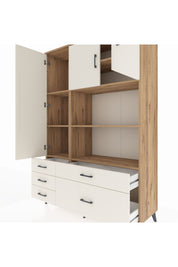 Hyperion Dolap 7 Raflı 5 Çekmeceli 3 Kapaklı 132x44x195 Çam-Aytaşı/Aytaşı