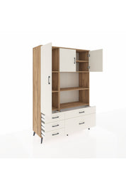 Hyperion Dolap 7 Raflı 5 Çekmeceli 3 Kapaklı 132x44x195 Çam-Aytaşı/Aytaşı