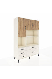 Hyperion Dolap 8 Raflı 5 Çekmeceli 3 Kapaklı 132x44x195 Aytaşı-Çam/Aytaşı