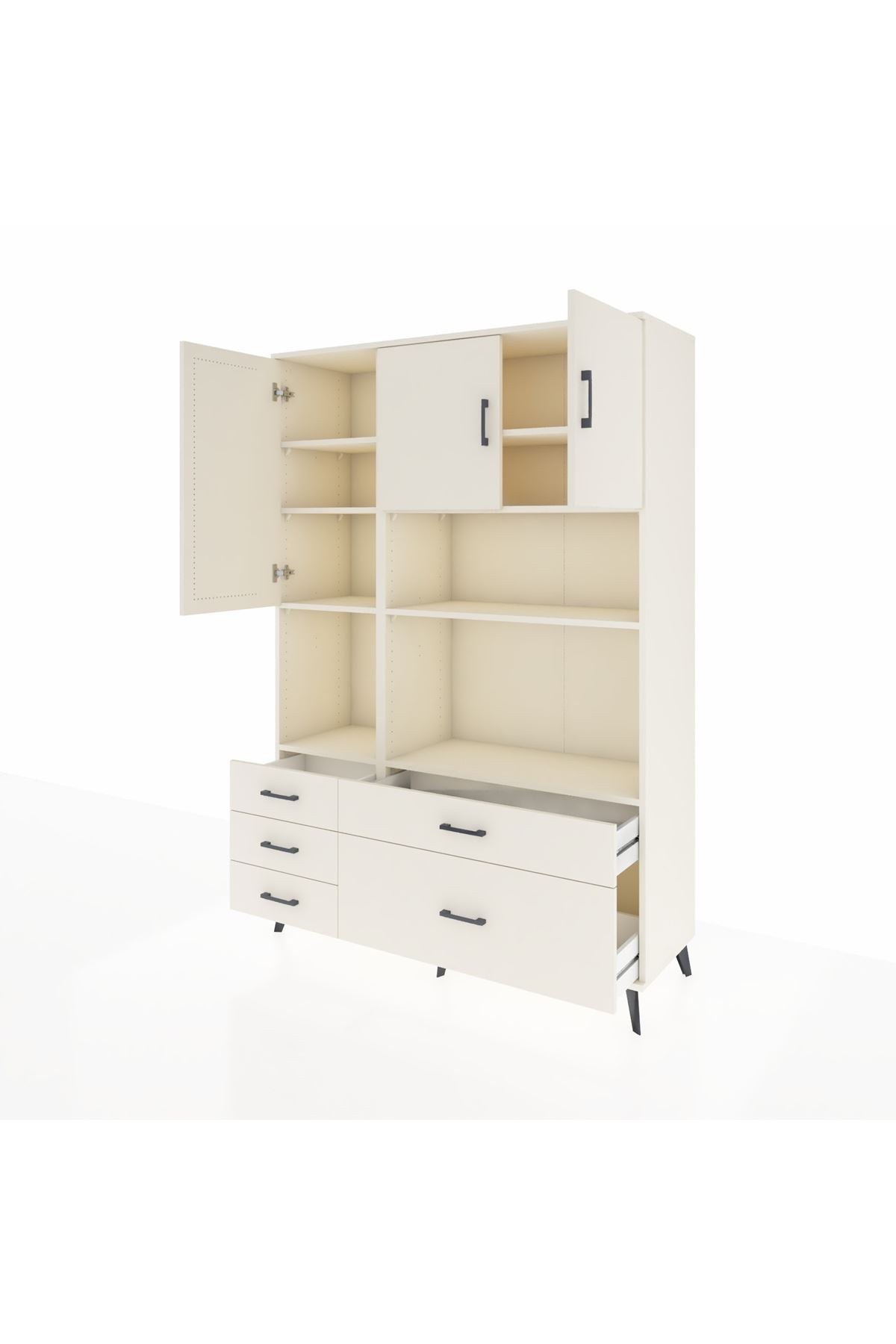 Hyperion Dolap 8 Raflı 5 Çekmeceli 3 Kapaklı 132x44x195 Aytaşı-Aytaşı/Aytaşı