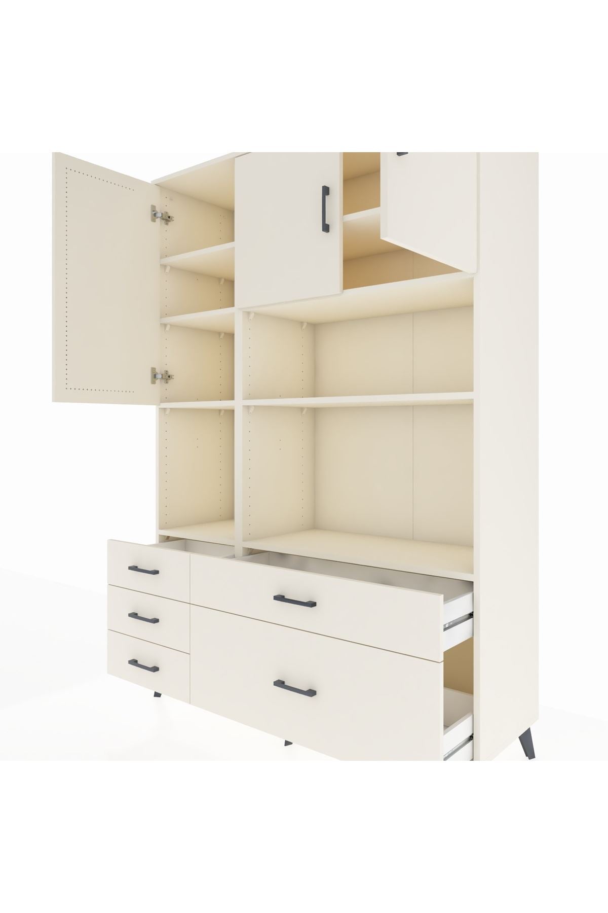 Hyperion Dolap 8 Raflı 5 Çekmeceli 3 Kapaklı 132x44x195 Aytaşı-Aytaşı/Aytaşı