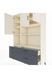 Hyperion Dolap 8 Raflı 5 Çekmeceli 3 Kapaklı 132x44x195 Aytaşı-Aytaşı/Antrasit