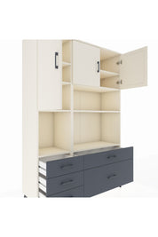 Hyperion Dolap 8 Raflı 5 Çekmeceli 3 Kapaklı 132x44x195 Aytaşı-Aytaşı/Antrasit