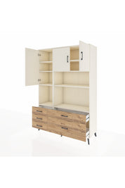 Hyperion Dolap 8 Raflı 5 Çekmeceli 3 Kapaklı 132x44x195 Aytaşı-Aytaşı/Çam