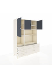 Hyperion Dolap 8 Raflı 5 Çekmeceli 3 Kapaklı 132x44x195 Aytaşı-Antrasit/Aytaşı