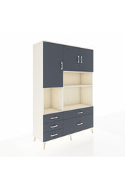Hyperion Dolap 8 Raflı 5 Çekmeceli 3 Kapaklı 132x44x195 Aytaşı-Antrasit/Antrasit