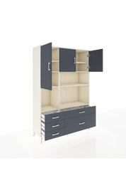 Hyperion Dolap 8 Raflı 5 Çekmeceli 3 Kapaklı 132x44x195 Aytaşı-Antrasit/Antrasit