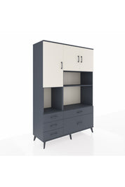 Hyperion Dolap 8 Raflı 5 Çekmeceli 3 Kapaklı 132x44x195 Antrasit-Aytaşı/Antrasit