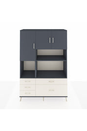 Hyperion Dolap 8 Raflı 5 Çekmeceli 3 Kapaklı 132x44x195 Antrasit-Antrasit/Aytaşı