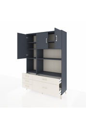 Hyperion Dolap 8 Raflı 5 Çekmeceli 3 Kapaklı 132x44x195 Antrasit-Antrasit/Aytaşı