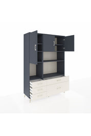 Hyperion Dolap 8 Raflı 5 Çekmeceli 3 Kapaklı 132x44x195 Antrasit-Antrasit/Aytaşı