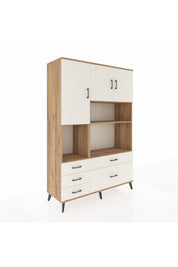 Hyperion Dolap 8 Raflı 5 Çekmeceli 3 Kapaklı 132x44x195 Çam-Aytaşı/Aytaşı