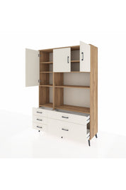 Hyperion Dolap 8 Raflı 5 Çekmeceli 3 Kapaklı 132x44x195 Çam-Aytaşı/Aytaşı