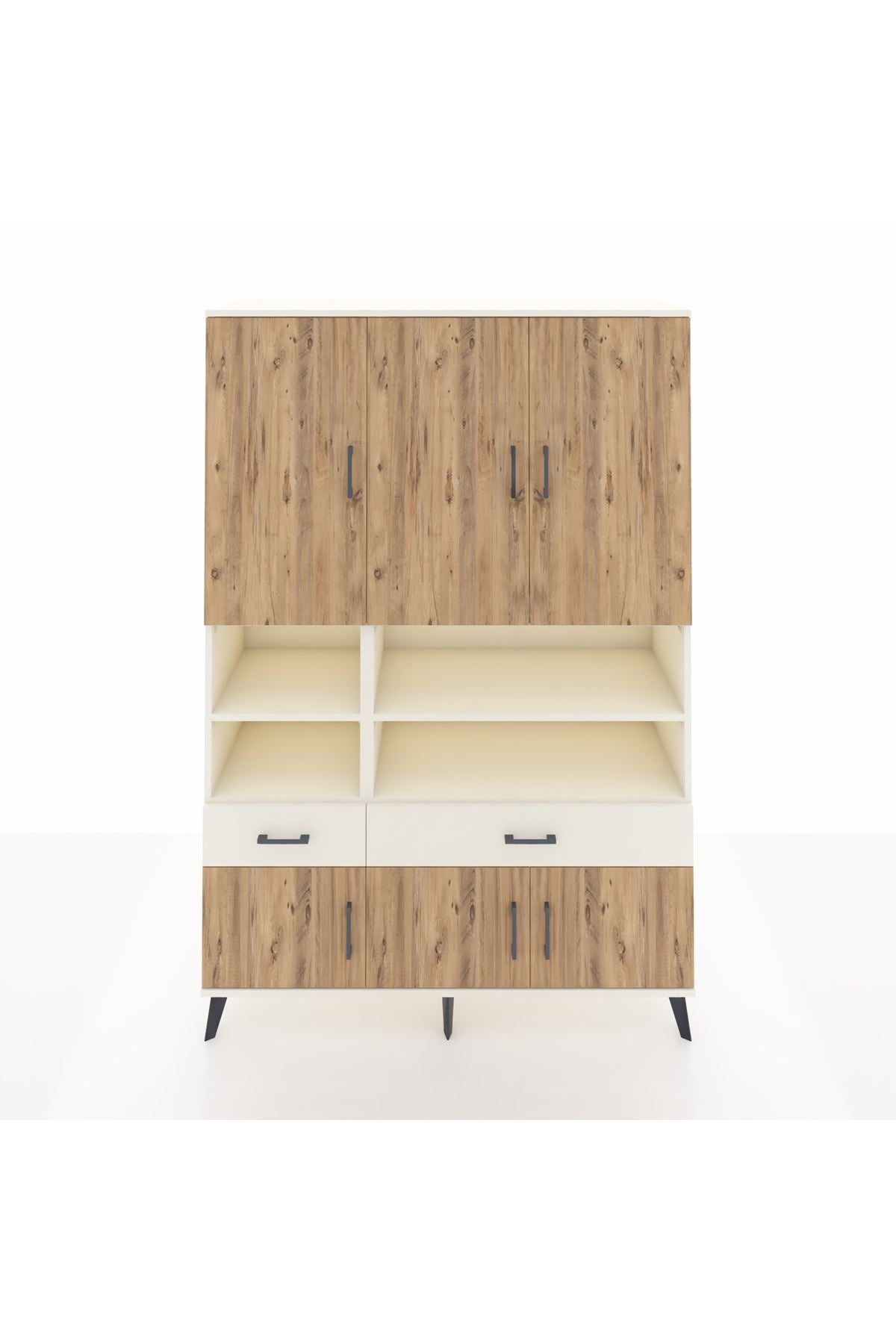 Hyperion Dolap 8 Raflı 2 Çekmeceli 6 Kapaklı 132x44x195 Aytaşı-Çam/Aytaşı