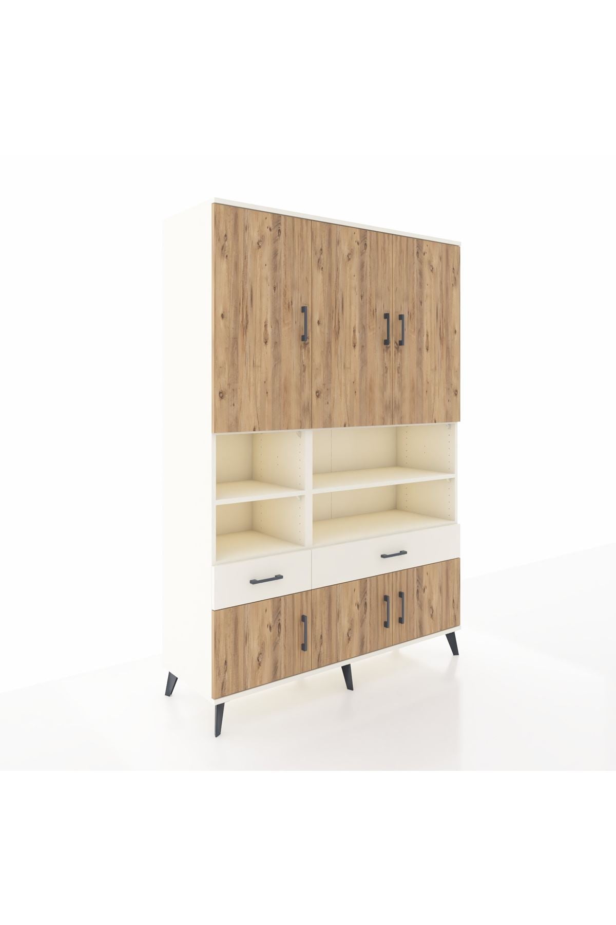 Hyperion Dolap 8 Raflı 2 Çekmeceli 6 Kapaklı 132x44x195 Aytaşı-Çam/Aytaşı