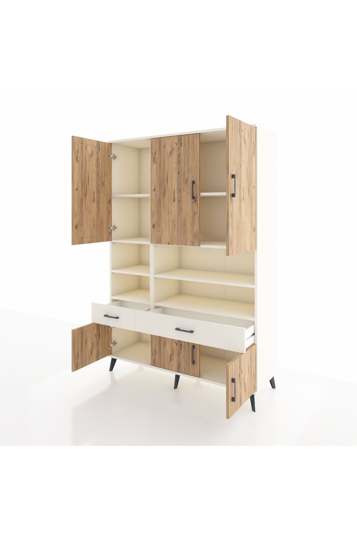 Hyperion Dolap 8 Raflı 2 Çekmeceli 6 Kapaklı 132x44x195 Aytaşı-Çam/Aytaşı