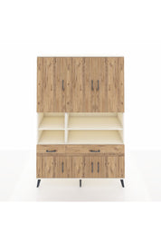 Hyperion Dolap 8 Raflı 2 Çekmeceli 6 Kapaklı 132x44x195 Aytaşı-Çam/Çam