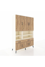 Hyperion Dolap 8 Raflı 2 Çekmeceli 6 Kapaklı 132x44x195 Aytaşı-Çam/Çam