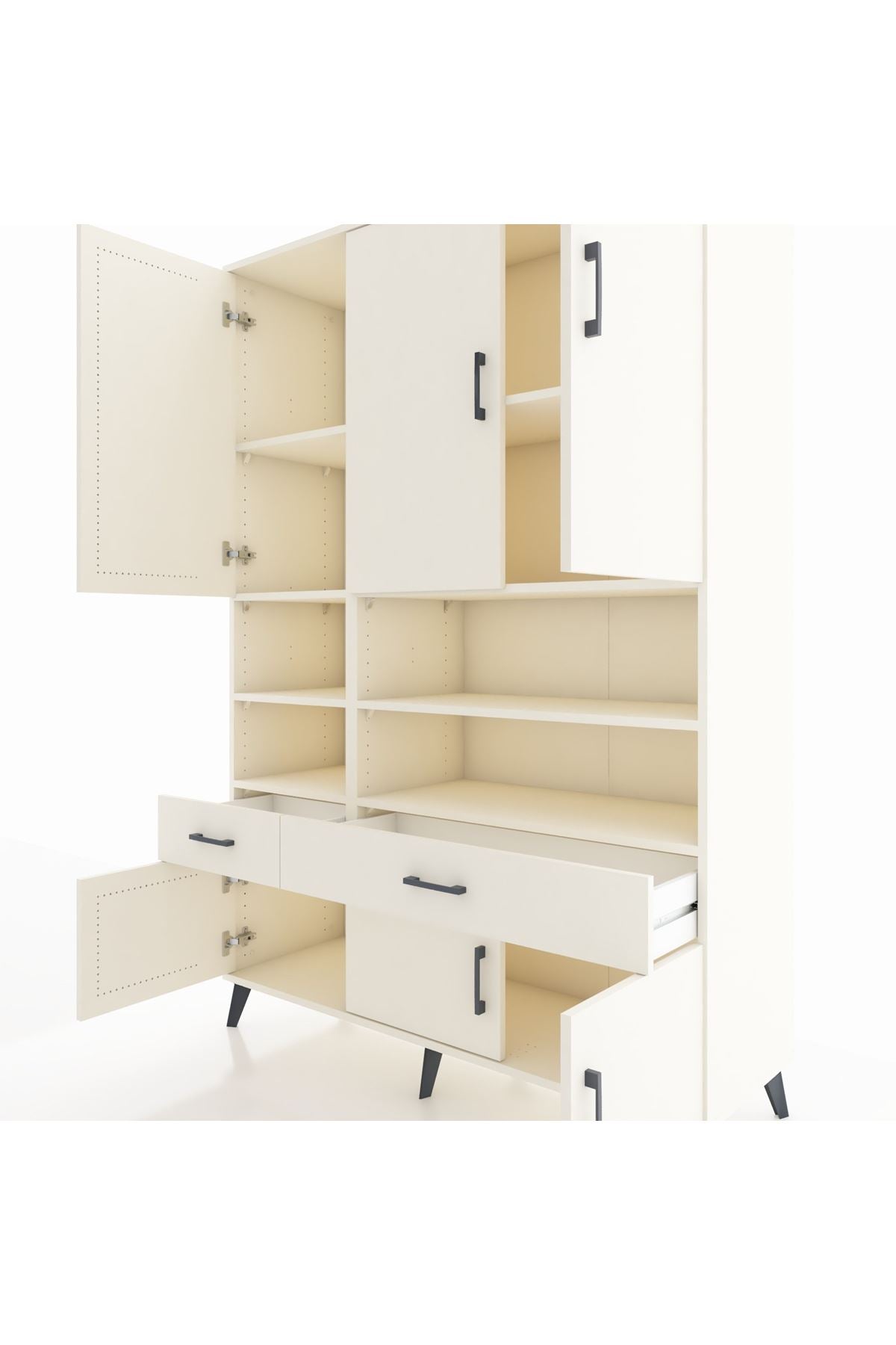 Hyperion Dolap 8 Raflı 2 Çekmeceli 6 Kapaklı 132x44x195 Aytaşı-Aytaşı/Aytaşı