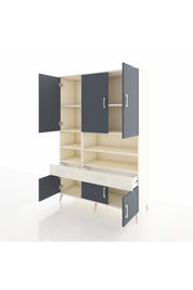 Hyperion Dolap 8 Raflı 2 Çekmeceli 6 Kapaklı 132x44x195 Aytaşı-Antrasit/Aytaşı