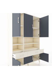 Hyperion Dolap 8 Raflı 2 Çekmeceli 6 Kapaklı 132x44x195 Aytaşı-Antrasit/Aytaşı