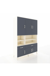 Hyperion Dolap 8 Raflı 2 Çekmeceli 6 Kapaklı 132x44x195 Aytaşı-Antrasit/Antrasit