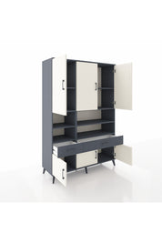 Hyperion Dolap 8 Raflı 2 Çekmeceli 6 Kapaklı 132x44x195 Antrasit-Aytaşı/Antrasit