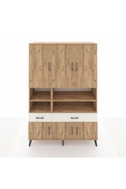 Hyperion Dolap 8 Raflı 2 Çekmeceli 6 Kapaklı 132x44x195 Çam-Çam/Aytaşı
