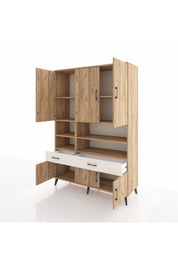 Hyperion Dolap 8 Raflı 2 Çekmeceli 6 Kapaklı 132x44x195 Çam-Çam/Aytaşı