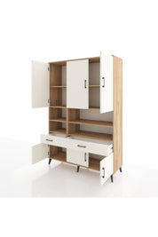 Hyperion Dolap 8 Raflı 2 Çekmeceli 6 Kapaklı 132x44x195 Çam-Aytaşı/Aytaşı