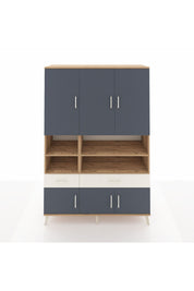 Hyperion Dolap 8 Raflı 2 Çekmeceli 6 Kapaklı 132x44x195 Çam-Antrasit/Aytaşı