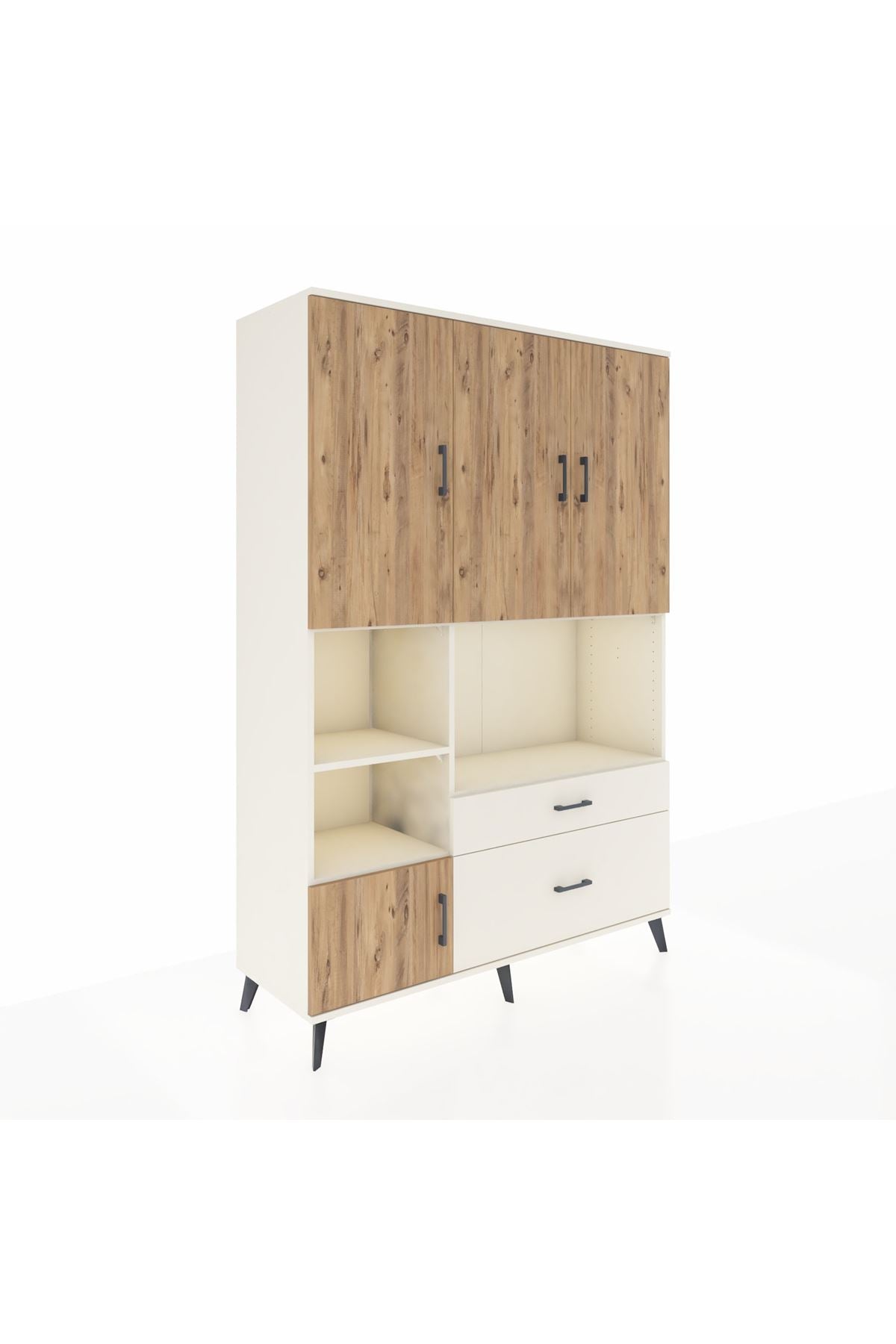 Hyperion Dolap 7 Raflı 2 Çekmeceli 5 Kapaklı 132x44x195 Aytaşı-Çam/Aytaşı