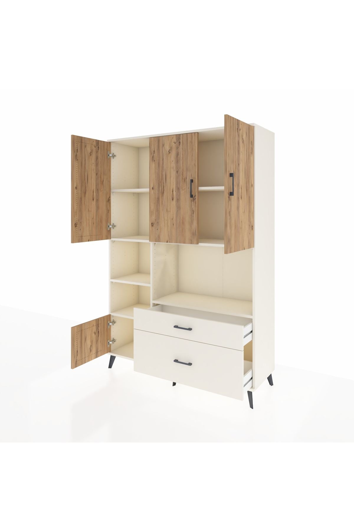 Hyperion Dolap 7 Raflı 2 Çekmeceli 5 Kapaklı 132x44x195 Aytaşı-Çam/Aytaşı