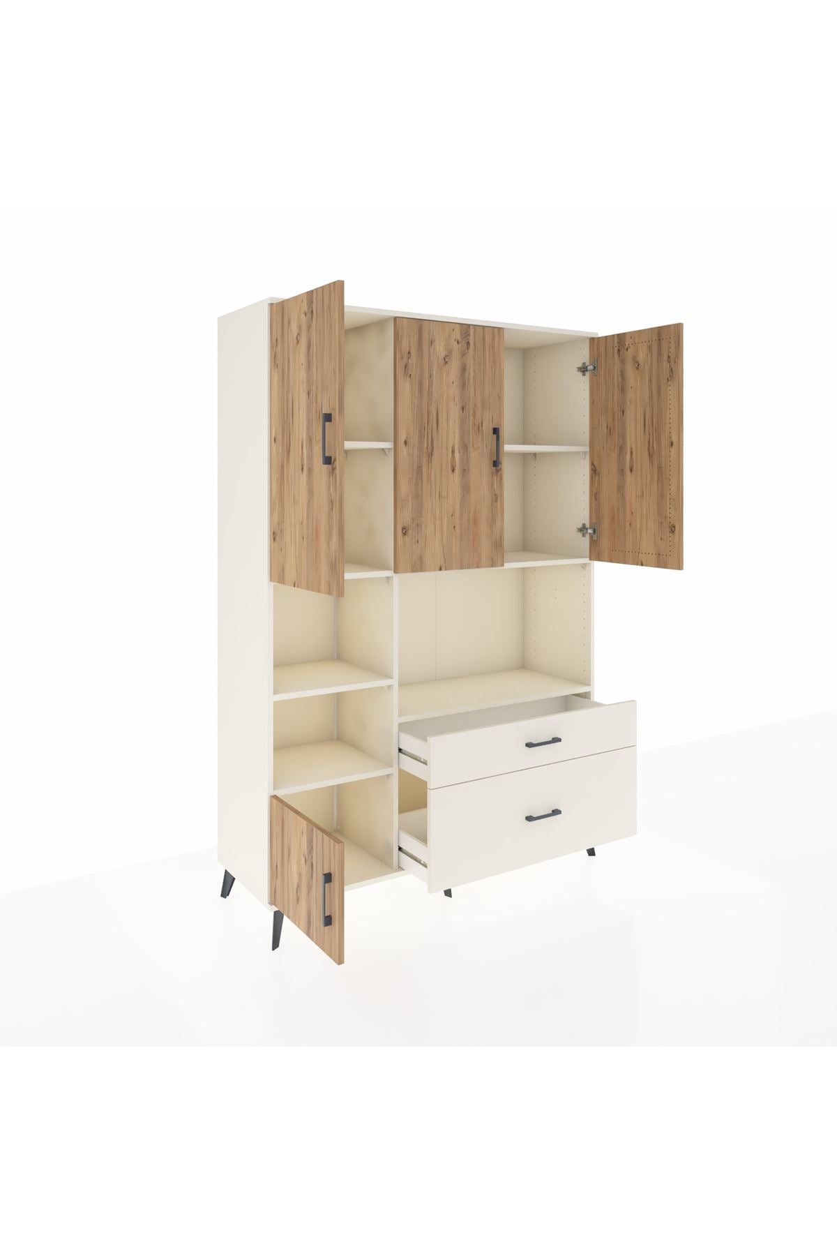 Hyperion Dolap 7 Raflı 2 Çekmeceli 5 Kapaklı 132x44x195 Aytaşı-Çam/Aytaşı