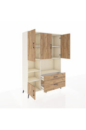 Hyperion Dolap 7 Raflı 2 Çekmeceli 5 Kapaklı 132x44x195 Aytaşı-Çam/Çam