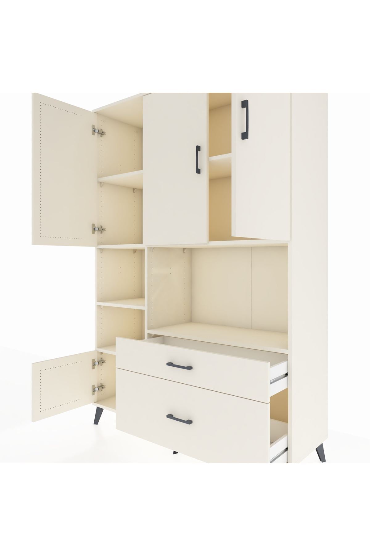 Hyperion Dolap 7 Raflı 2 Çekmeceli 5 Kapaklı 132x44x195 Aytaşı-Aytaşı/Aytaşı