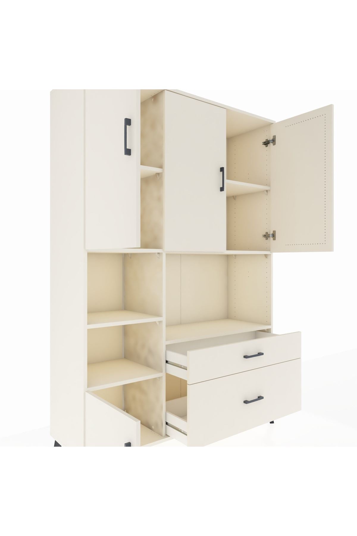 Hyperion Dolap 7 Raflı 2 Çekmeceli 5 Kapaklı 132x44x195 Aytaşı-Aytaşı/Aytaşı