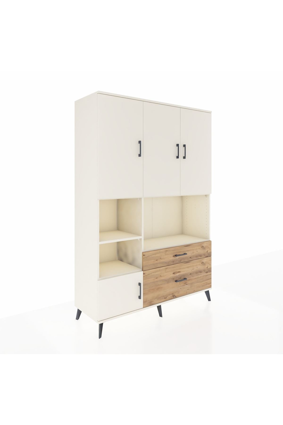 Hyperion Dolap 7 Raflı 2 Çekmeceli 5 Kapaklı 132x44x195 Aytaşı-Aytaşı/Çam