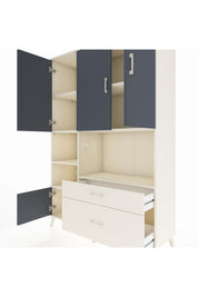 Hyperion Dolap 7 Raflı 2 Çekmeceli 5 Kapaklı 132x44x195 Aytaşı-Antrasit/Aytaşı